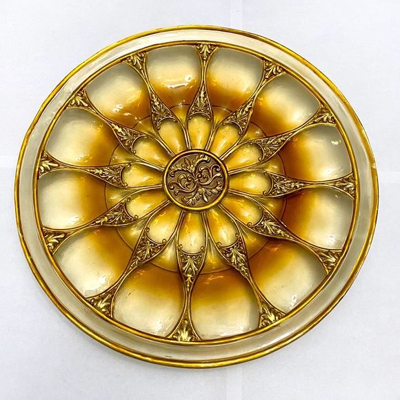 VINTAGE CLEAR&GOLD DECORATIVE WALL PLATE